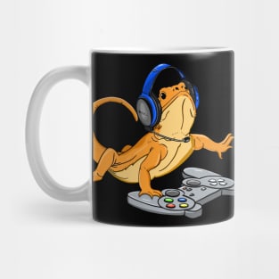 Bearded Dragon Headphones Video Game Mug